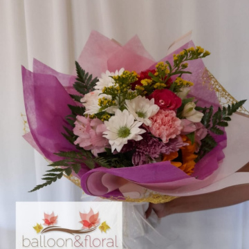 Hand tied bouquet with mixed floral